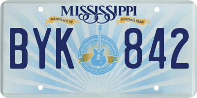 MS license plate BYK842