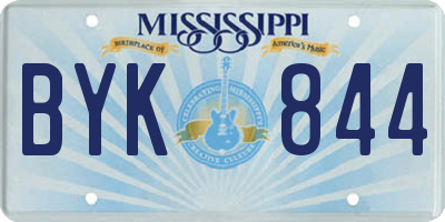MS license plate BYK844