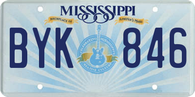 MS license plate BYK846