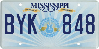 MS license plate BYK848