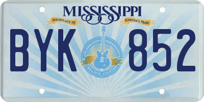 MS license plate BYK852