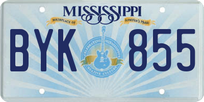 MS license plate BYK855