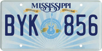 MS license plate BYK856