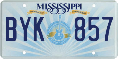MS license plate BYK857