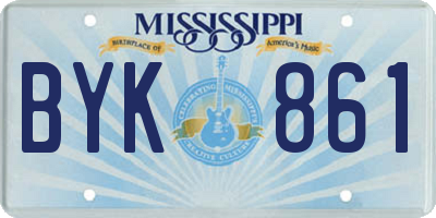 MS license plate BYK861