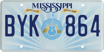 MS license plate BYK864