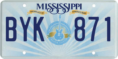 MS license plate BYK871