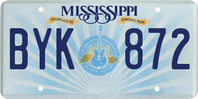 MS license plate BYK872