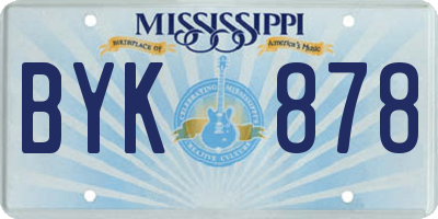 MS license plate BYK878
