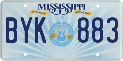 MS license plate BYK883