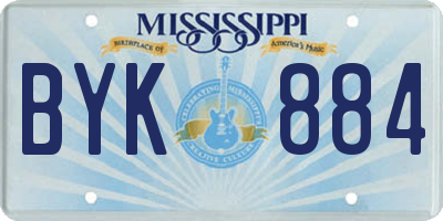 MS license plate BYK884