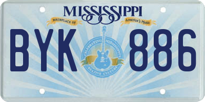MS license plate BYK886