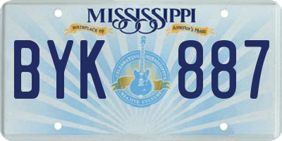 MS license plate BYK887