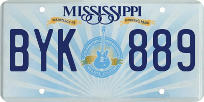 MS license plate BYK889