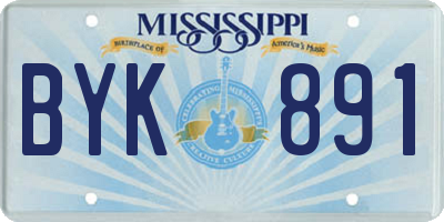 MS license plate BYK891