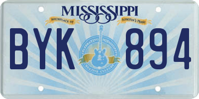 MS license plate BYK894