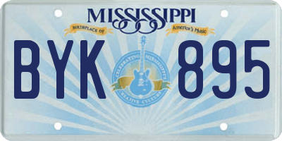 MS license plate BYK895