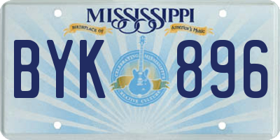 MS license plate BYK896