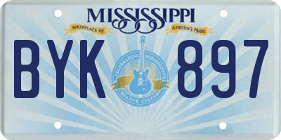 MS license plate BYK897