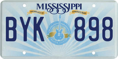MS license plate BYK898