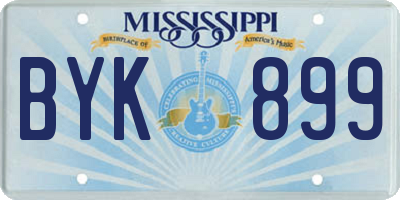 MS license plate BYK899