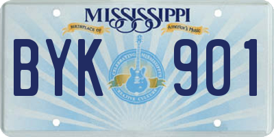 MS license plate BYK901