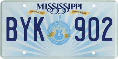 MS license plate BYK902