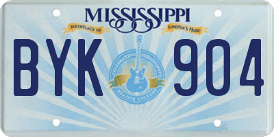 MS license plate BYK904