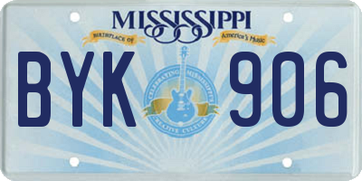 MS license plate BYK906