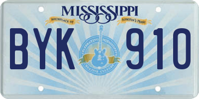 MS license plate BYK910