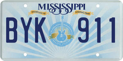 MS license plate BYK911
