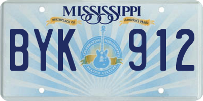 MS license plate BYK912