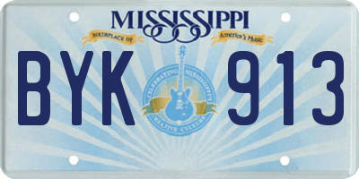MS license plate BYK913