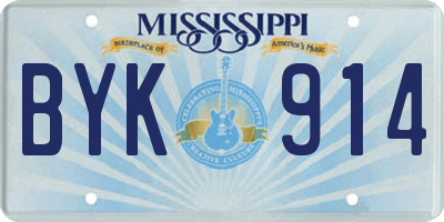 MS license plate BYK914