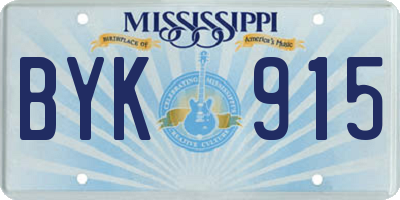 MS license plate BYK915