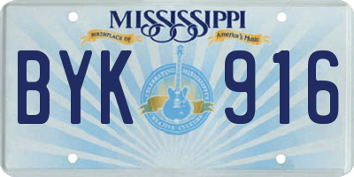 MS license plate BYK916