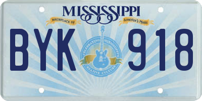MS license plate BYK918
