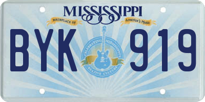 MS license plate BYK919