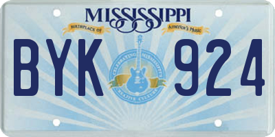 MS license plate BYK924