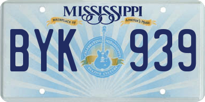 MS license plate BYK939