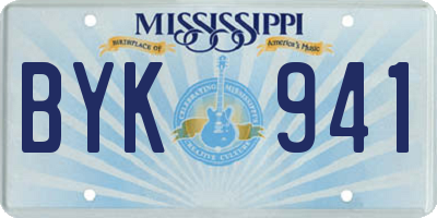 MS license plate BYK941