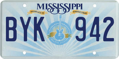 MS license plate BYK942