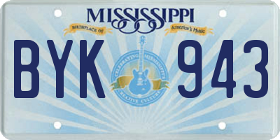 MS license plate BYK943