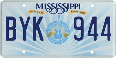 MS license plate BYK944