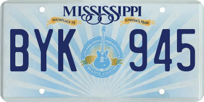 MS license plate BYK945