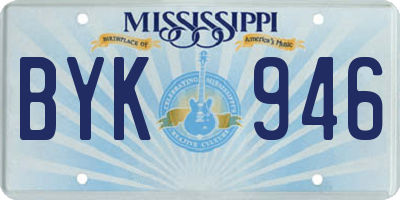 MS license plate BYK946