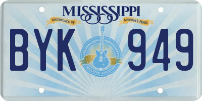 MS license plate BYK949