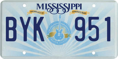 MS license plate BYK951