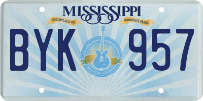 MS license plate BYK957