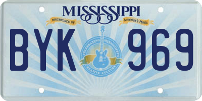 MS license plate BYK969